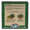 Organic blood meal fertilizer box showing application rates and benefits for vegetable gardens and containers.
