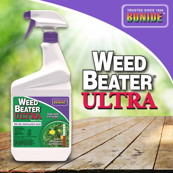 Bonide Weed Beater Ultra: Ready-to-use weed killer, visible results in 24 hours, kills 200+ weeds.
