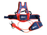 Cordless electric hand pruners with harness, ideal for overhead trimming.
