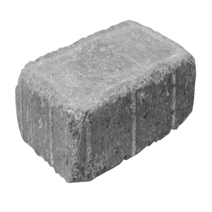 Gray rectangular paving stone, textured surface.
