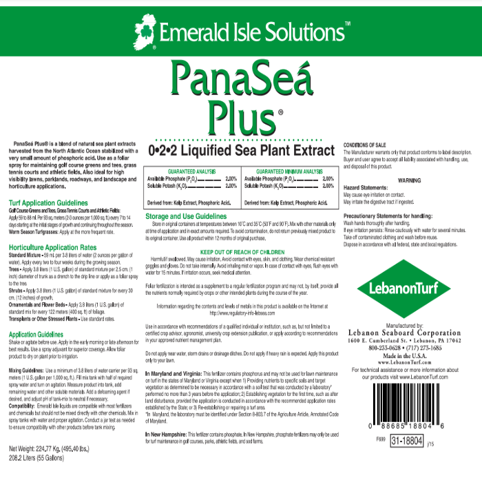 Emerald Isle PanaSea Plus Seaplant Extract 0-2-2