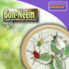Ready-to-use insecticidal soap product image; shows spider mites, aphids, and a moth on leaves.
