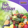 Hydrolyzed fish fertilizer promoting vibrant produce; 2-4-0 ratio shown.

