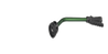 Green metal garden watering wand with ergonomic grip.
