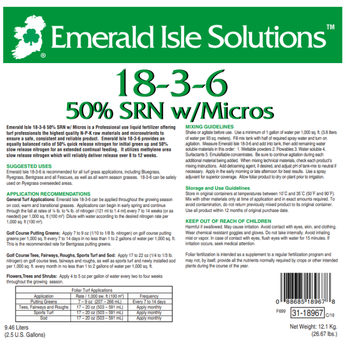 Emerald Isle 18-3-6 50% Slow Release N w/ Micros