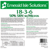 Liquid fertilizer label; 18-3-6 blend with micros, 50% slow release nitrogen.

