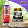 Foam wasp, hornet, and yellow jacket killer spray on wood background.
