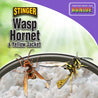 Wasp, hornet, and yellow jacket bait in a trap, shown with foam attractant.
