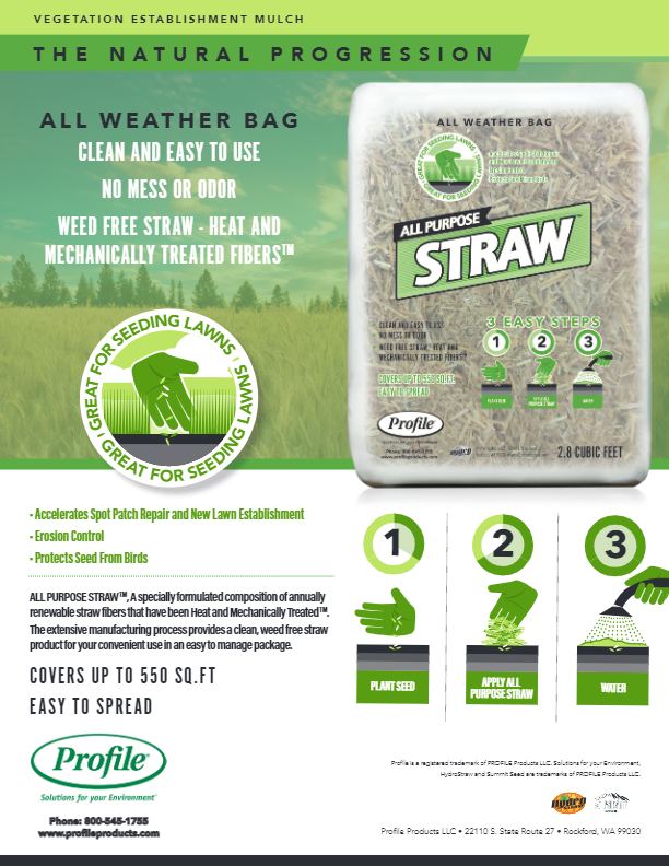 Weed-free straw bale for seeding lawns, erosion control, and protecting seeds; 2.8 cubic feet.

