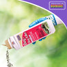 Pest control product being poured onto garden soil.

