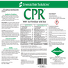 Turf fertilizer label detailing application, mixing, and safety guidelines; includes guaranteed analysis.
