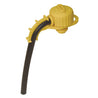 Yellow plastic accessory with black tube, for easy pouring.
