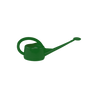 Green plastic watering can, 2-liter capacity, perfect for garden use.
