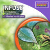 Infuse systemic fungicide product image showing diseased and healthy leaves; plant disease control.
