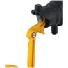 Close-up of a 3/4" autofill valve with a yellow lever and black housing.
