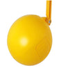 Bright yellow 3/4" autofill float valve, close-up view showing details.
