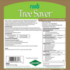 Tree Saver soil inoculant product label, detailing application rates and ingredients for transplanting trees and shrubs.
