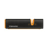 Fiskars XSharp axe and knife sharpener: compact, black and orange sharpener for easy knife and axe sharpening.
