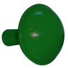Green plastic watering can rose with perforated head for gentle sprinkling.
