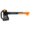 17-inch splitting axe with black head and orange handle.
