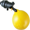 Yellow 3/4" autofill valve with high flow and low pressure; black plastic mechanism.
