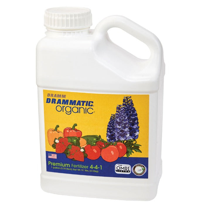 Dramm Dramatic Organic Premium Fertilizer 4-4-1, 1 gallon jug, OMRI Listed
