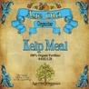 Organic kelp meal fertilizer label with NPK ratio.

