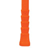 Close-up of an orange composite pick mattock handle with textured grip.
